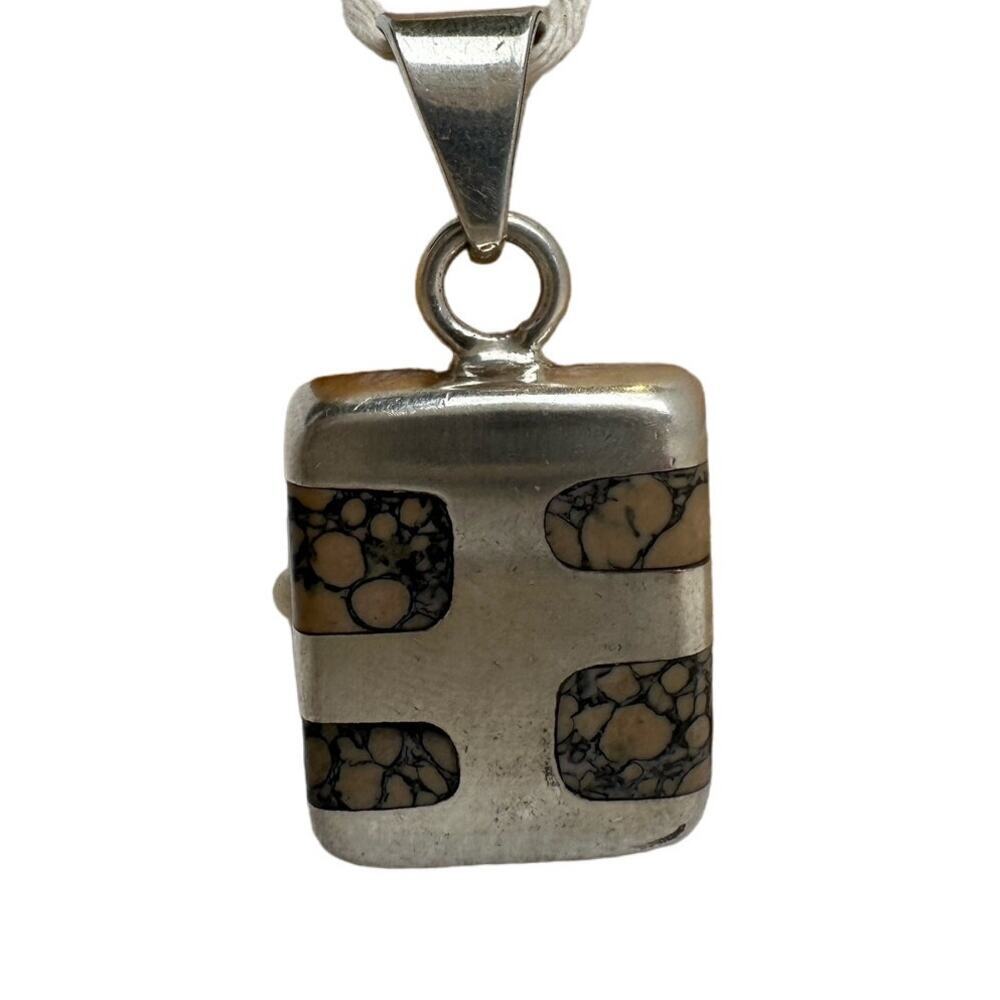 Vintage Sterling Silver 925 Mexican Pendant 1" Boho Western Art to Wear Hippie - Picture 4 of 9